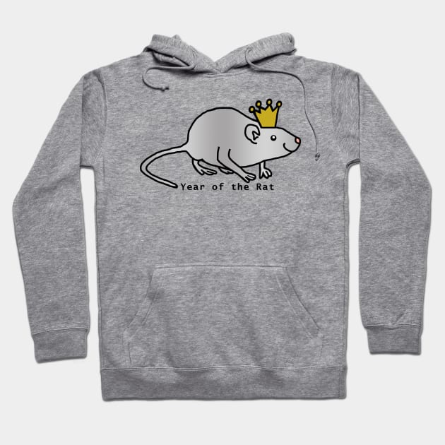 Year of the Rat with Crown Hoodie by ellenhenryart